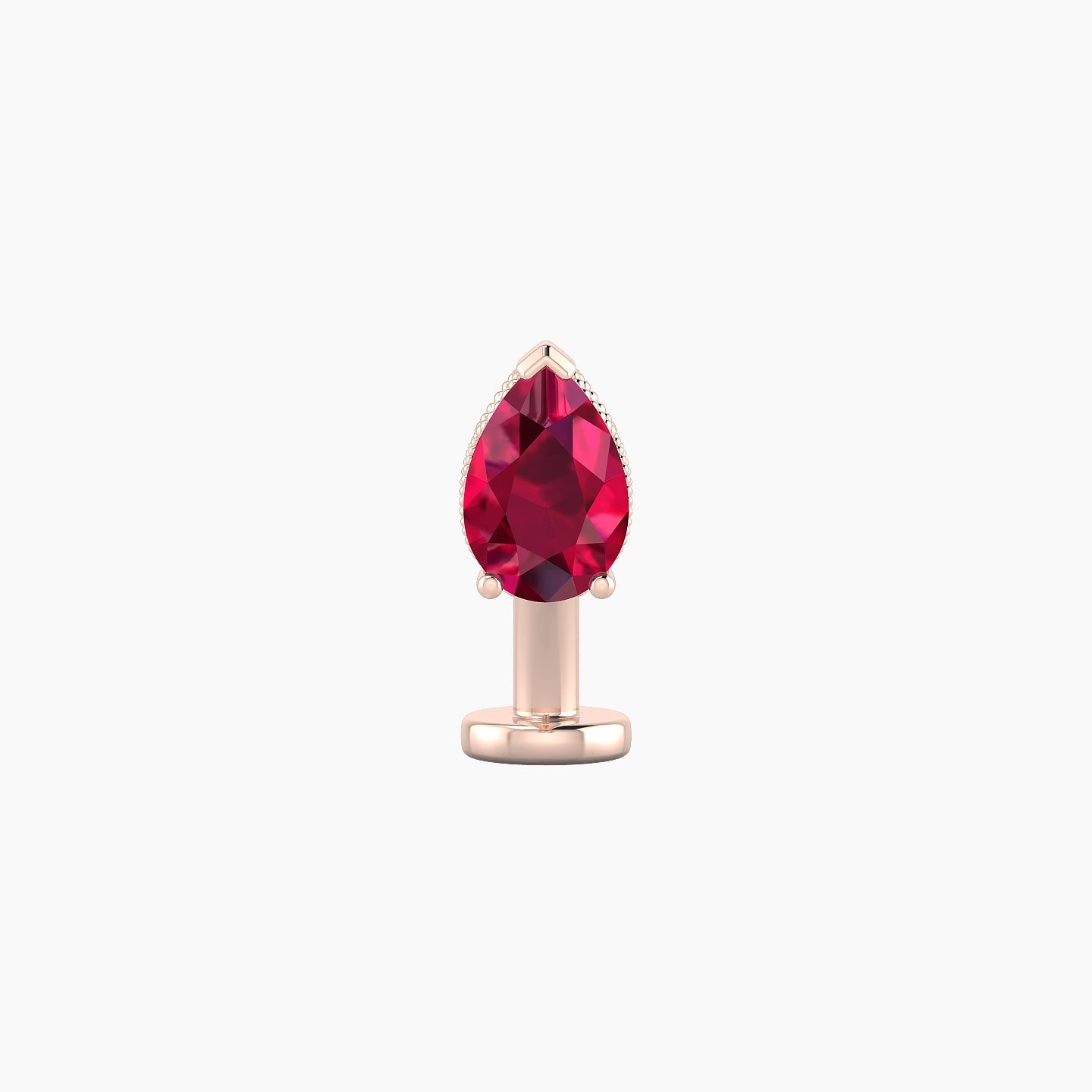 Elvira | 18k Rose Gold 8 mm 7 mm Ruby & Diamond Floating Navel Piercing