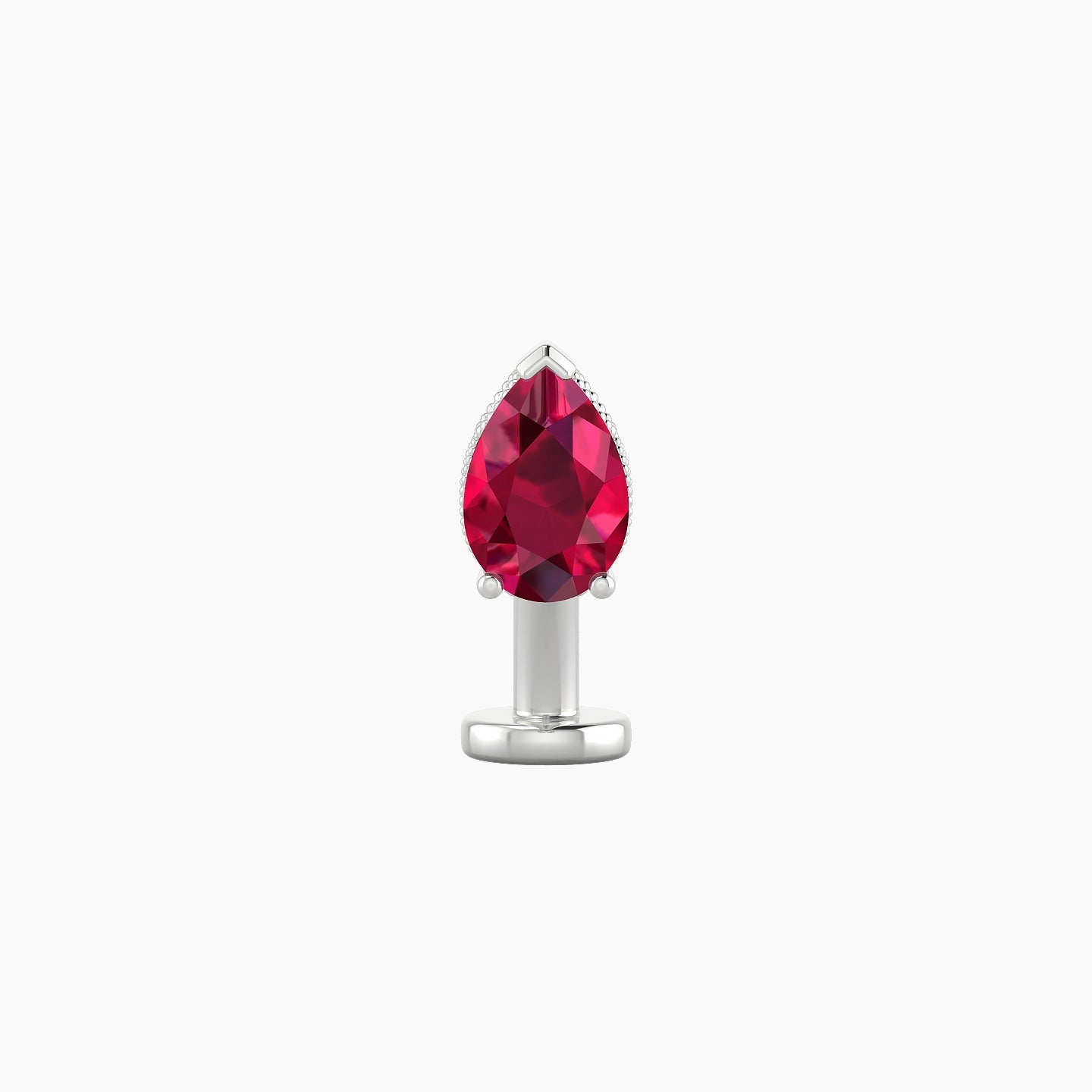 Elvira | 18k White Gold 8 mm 7 mm Ruby & Diamond Floating Navel Piercing