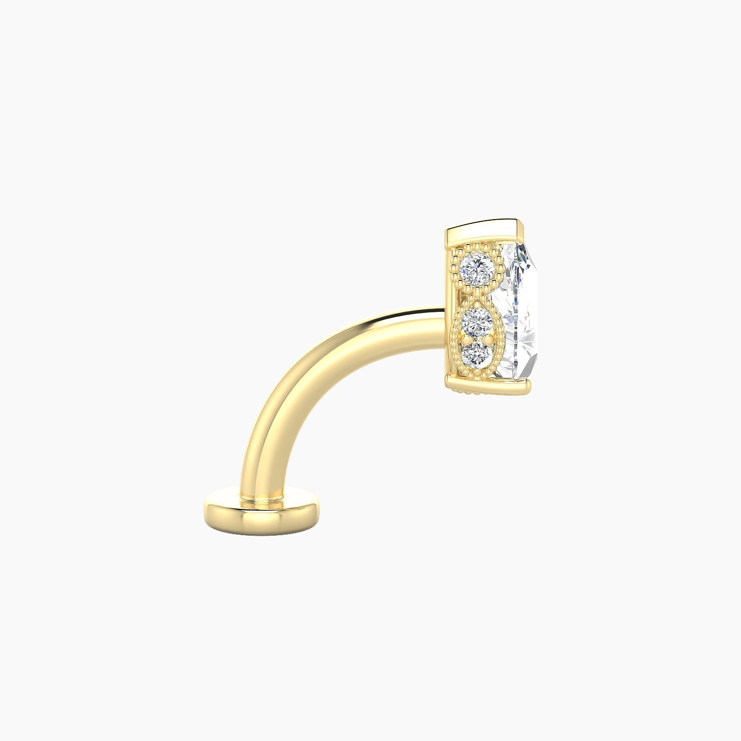 Elvira | 18k Yellow Gold 7 mm 8 mm Diamond Floating Navel Piercing