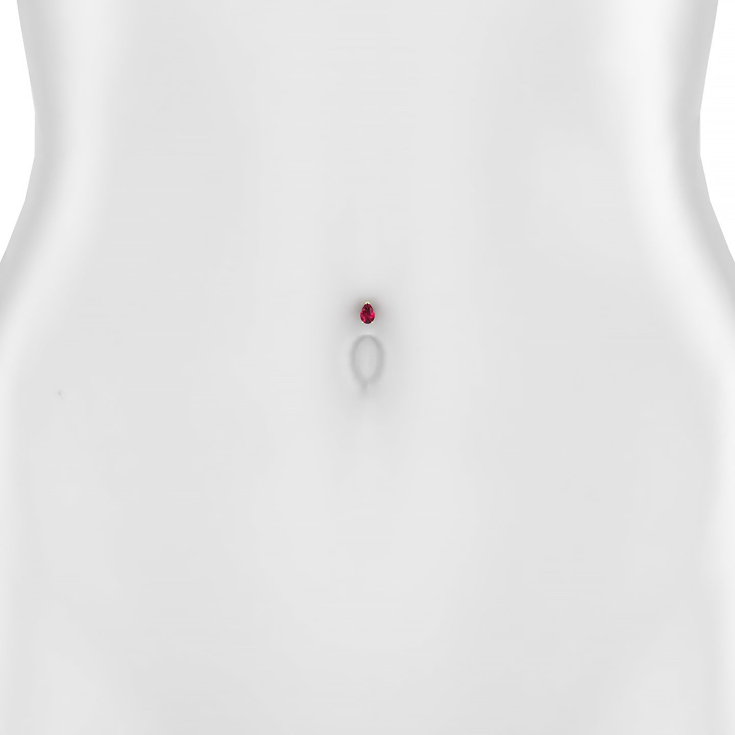 Elvira | 18k Yellow Gold 8 mm 7 mm Ruby & Diamond Floating Navel Piercing