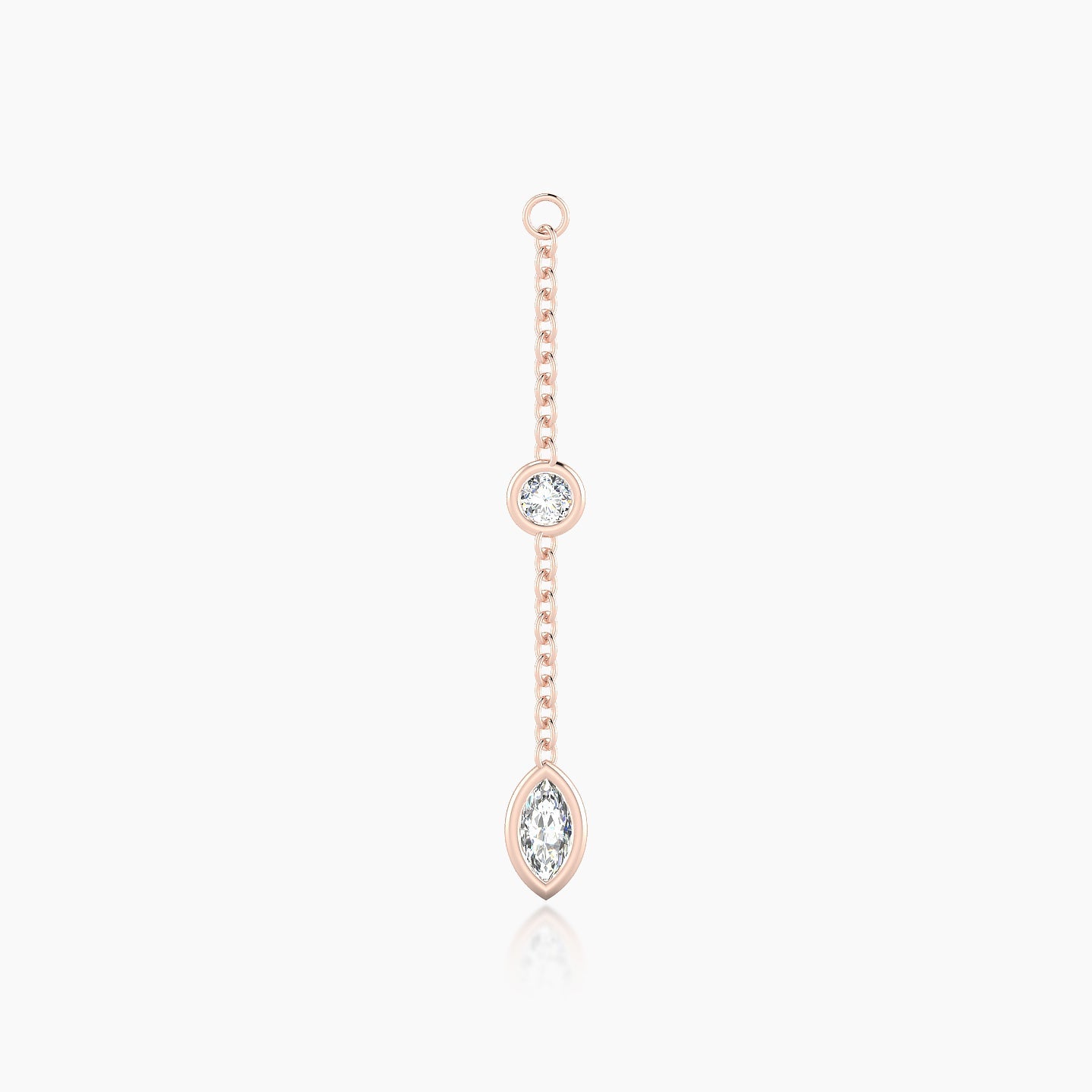 Enyo | 18k Rose Gold 25 mm Marquise Diamond Chain Charm