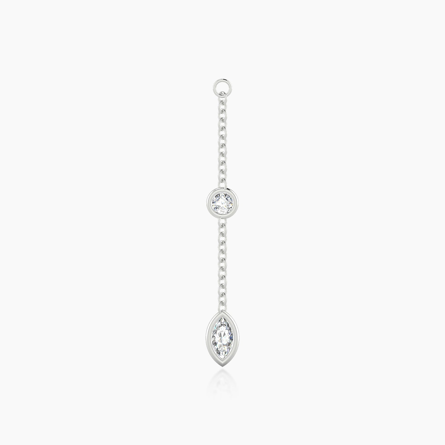 Enyo | 18k White Gold 25 mm Marquise Diamond Chain Charm