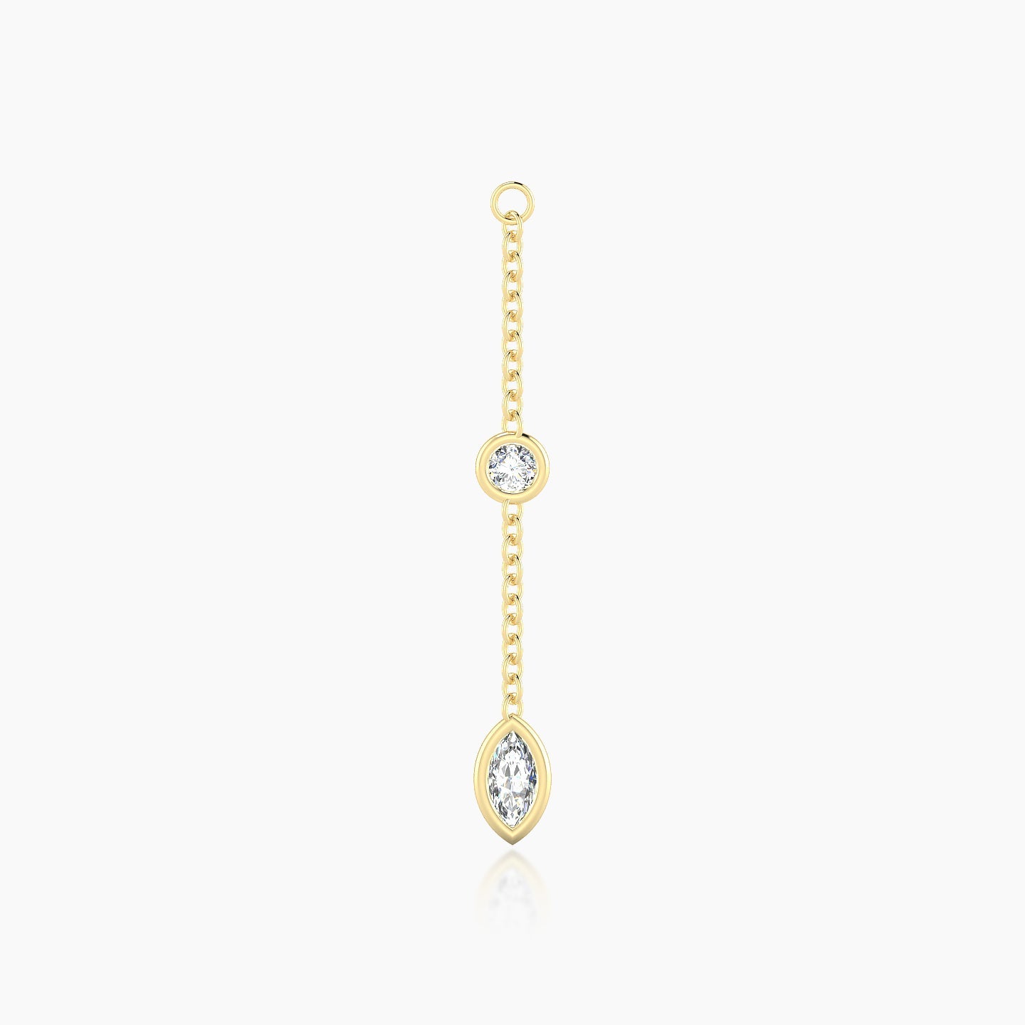 Enyo | 18k Yellow Gold 25 mm Marquise Diamond Chain Charm