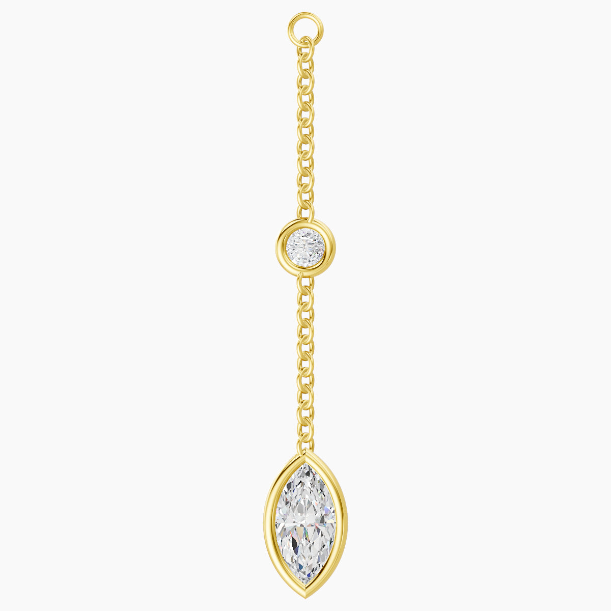 Enyo | 18k Yellow Gold 28 mm Marquise Diamond Chain Charm