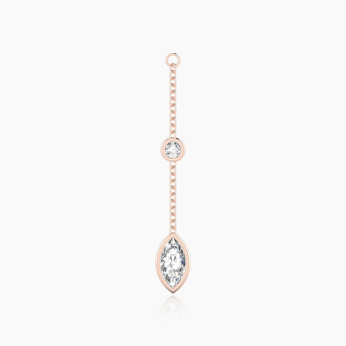 Enyo | 18k Rose Gold 28 mm Marquise Diamond Chain Charm