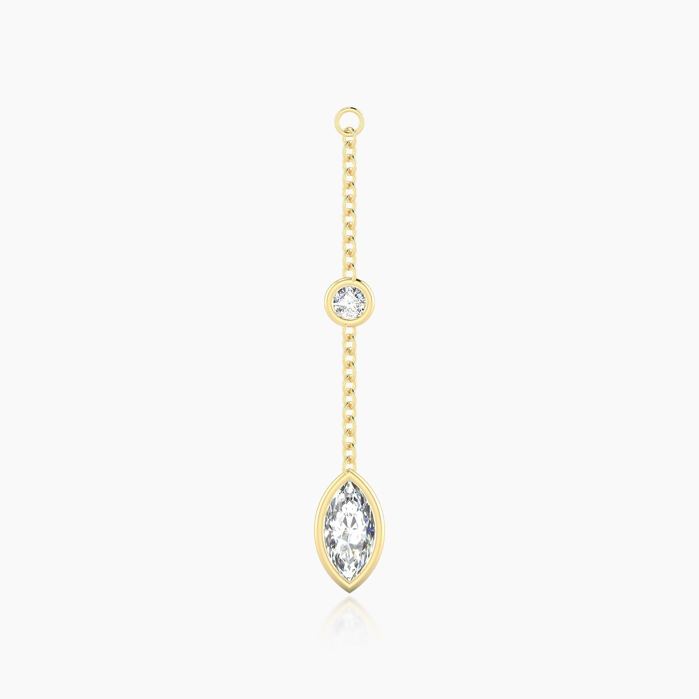 Enyo | 18k Yellow Gold 28 mm Marquise Diamond Chain Charm