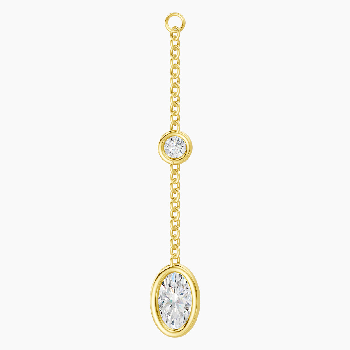 Enyo | 18k Yellow Gold 28 mm Oval Diamond Chain Charm