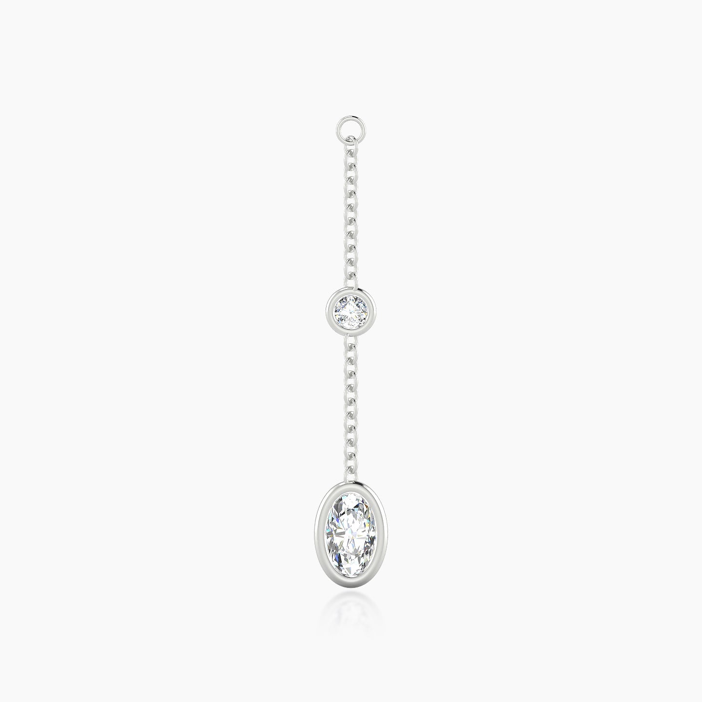 Enyo | 18k White Gold 28 mm Oval Diamond Chain Charm