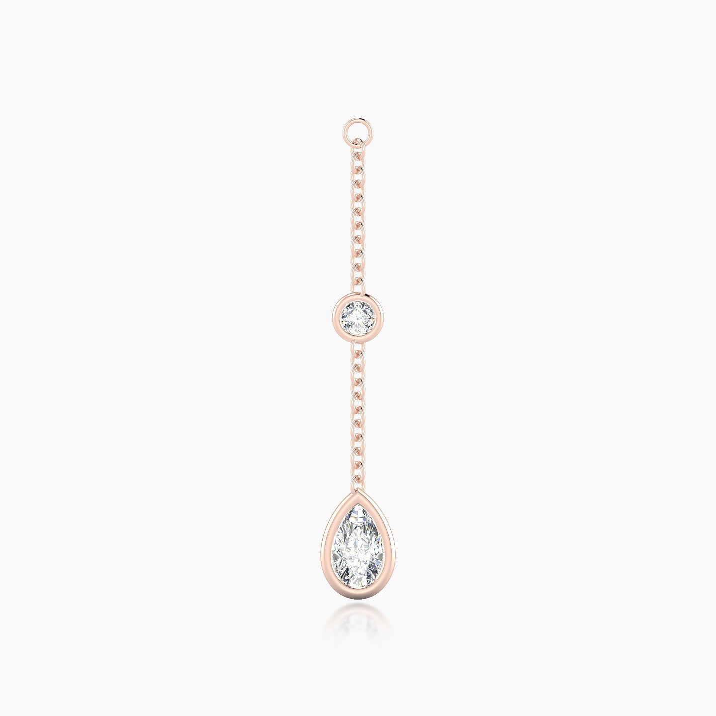Enyo | 18k Rose Gold 28 mm Pear Diamond Chain Charm