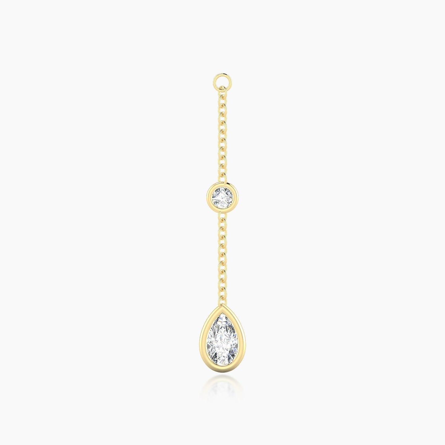 Enyo | 18k Yellow Gold 28 mm Pear Diamond Chain Charm
