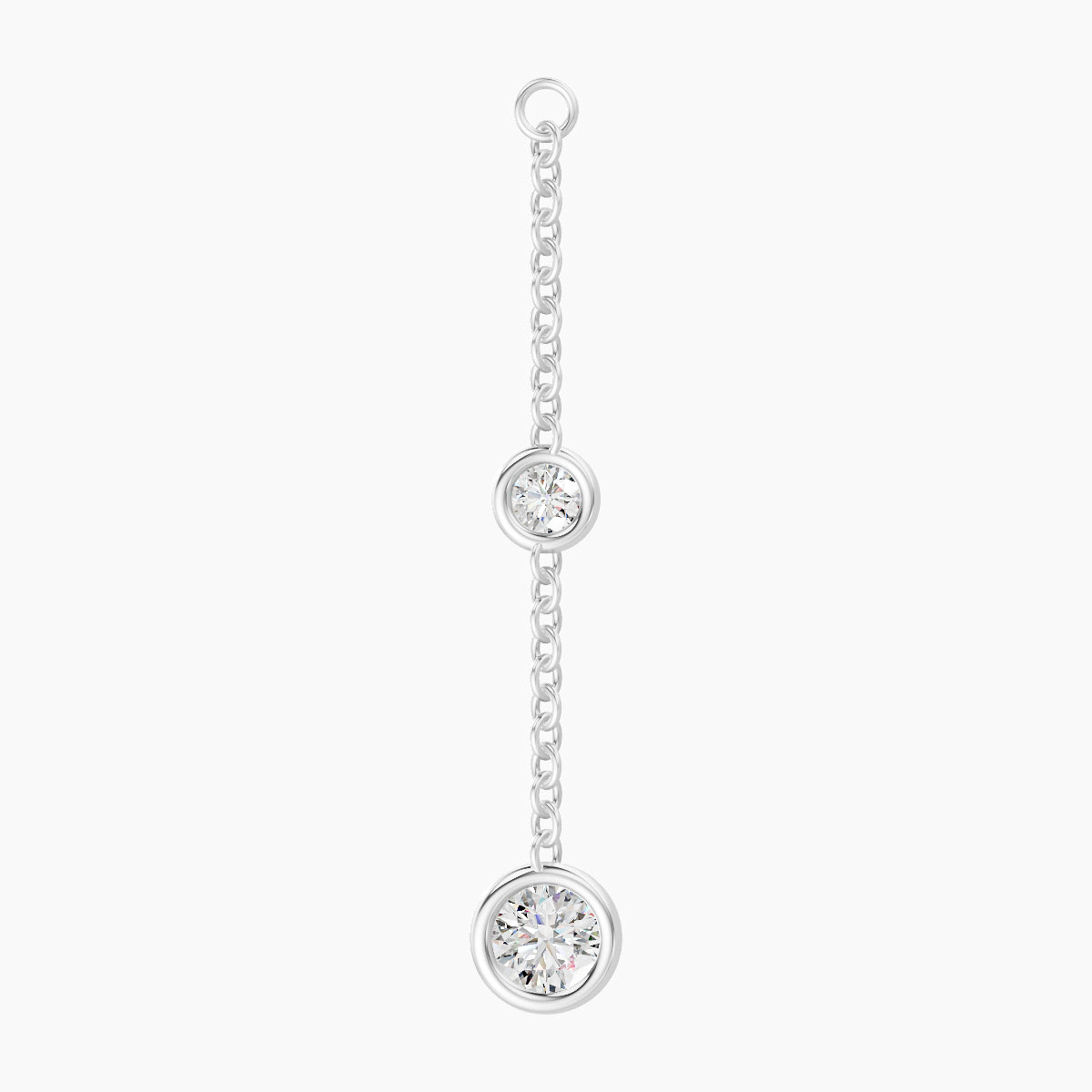 Enyo | 18k White Gold 24 mm Round Diamond Chain Charm
