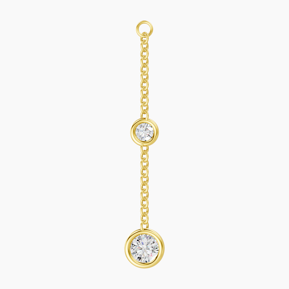Enyo | 18k Yellow Gold 24 mm Round Diamond Chain Charm