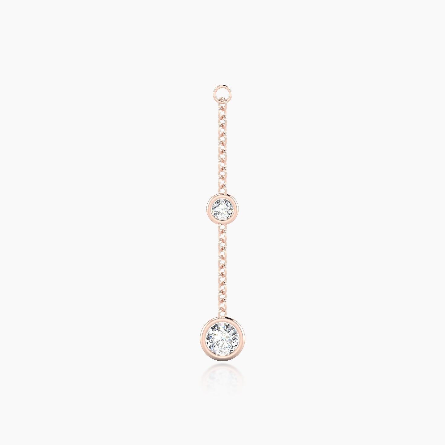 Enyo | 18k Rose Gold 24 mm Round Diamond Chain Charm