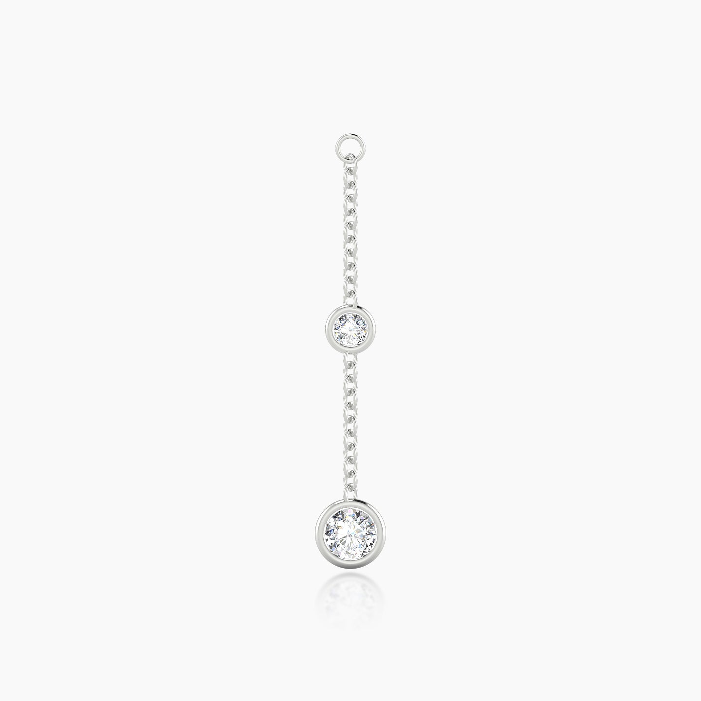 Enyo | 18k White Gold 24 mm Round Diamond Chain Charm