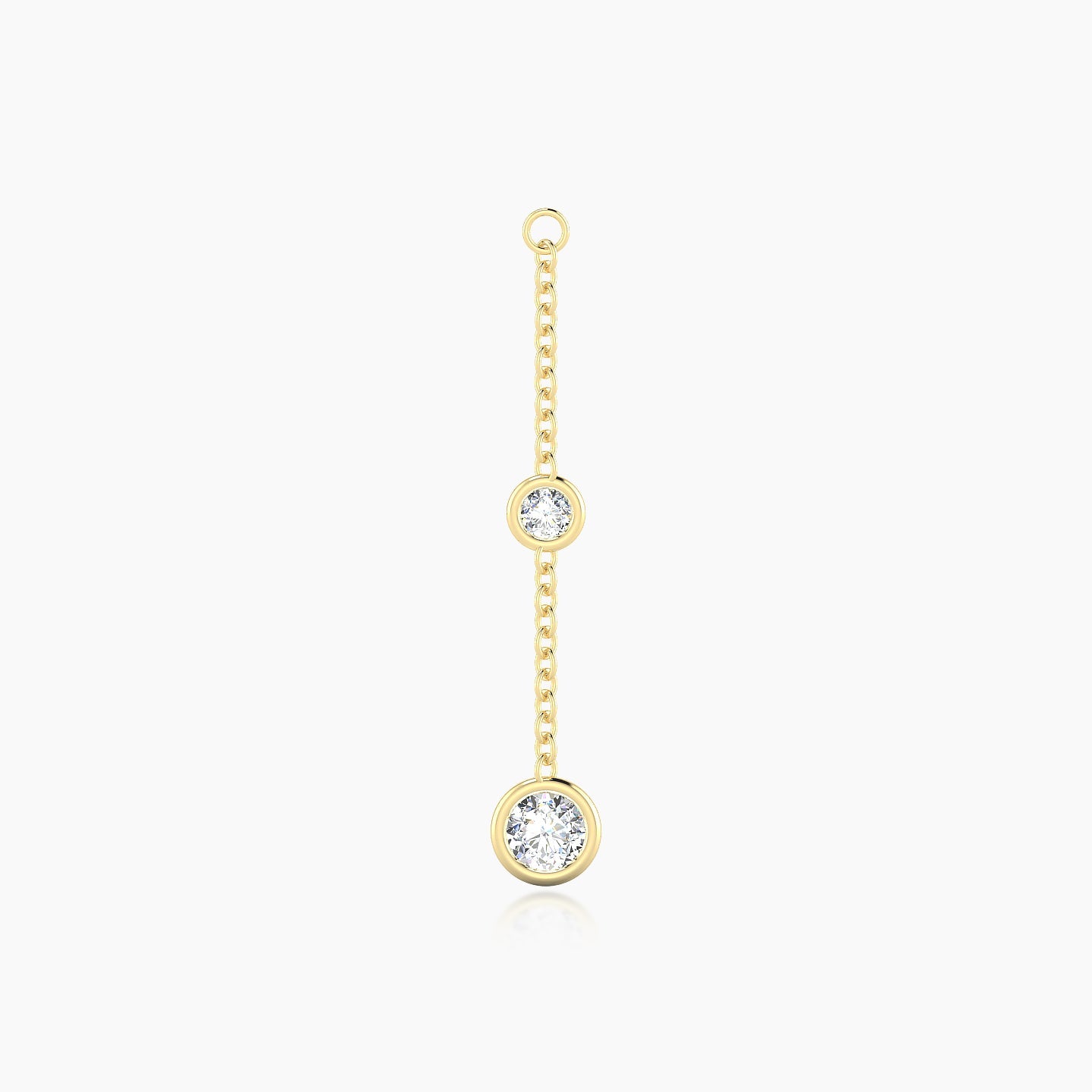 Enyo | 18k Yellow Gold 24 mm Round Diamond Chain Charm