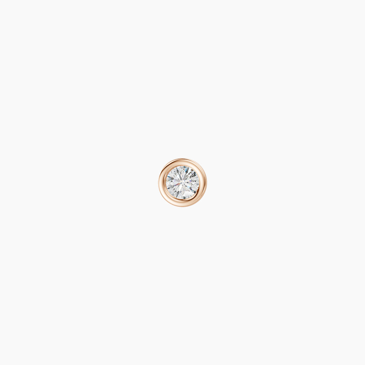 Eos | 18k Rose Gold 3 mm 5 mm Round Diamond Nose Piercing