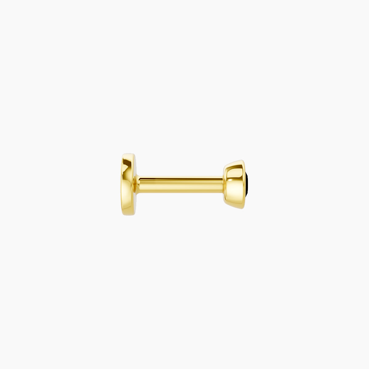 Eos | 18k Yellow Gold 5 mm 3 mm Round Black Diamond Nose Piercing