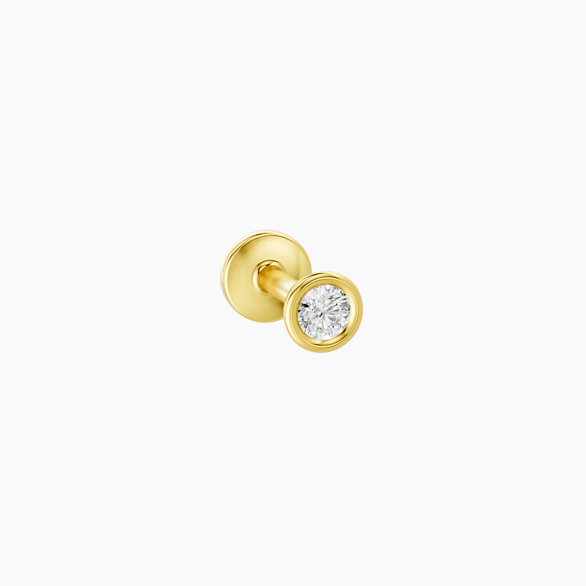 Eos | 18k Yellow Gold 3 mm 5 mm Round Diamond Nose Piercing
