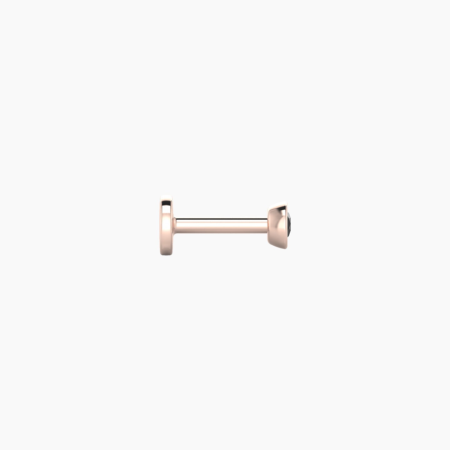 Eos | 18k Rose Gold 5 mm 3 mm Round Black Diamond Nose Piercing