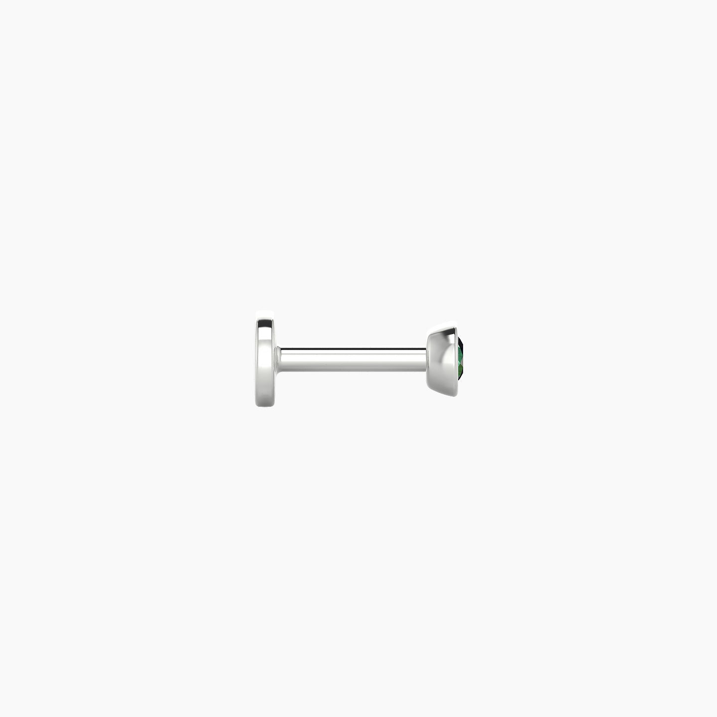 Eos | 18k White Gold 5 mm 3 mm Round Emerald Nose Piercing