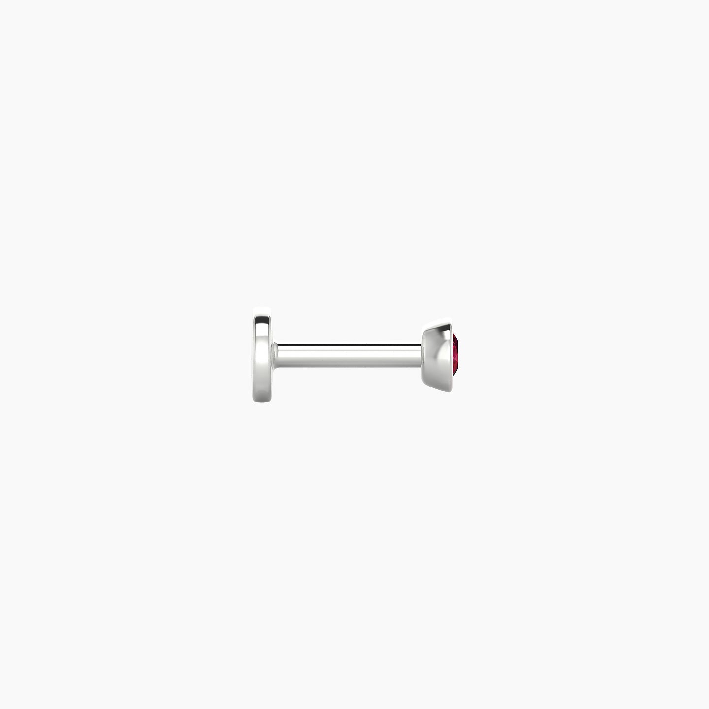 Eos | 18k White Gold 5 mm 3 mm Round Ruby Nose Piercing