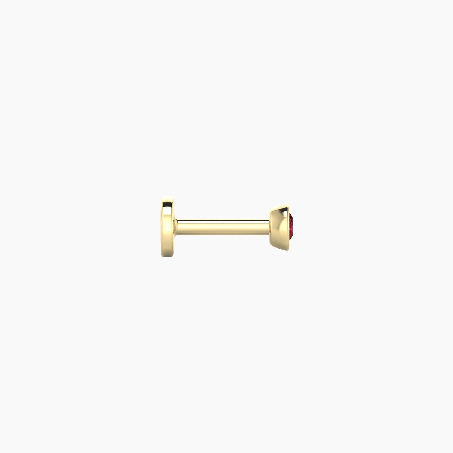 Eos | 18k Yellow Gold 5 mm 3 mm Round Ruby Nose Piercing