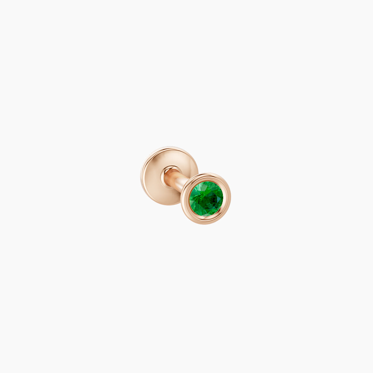 Eos | 18k Rose Gold 5 mm 3 mm Round Emerald Piercing
