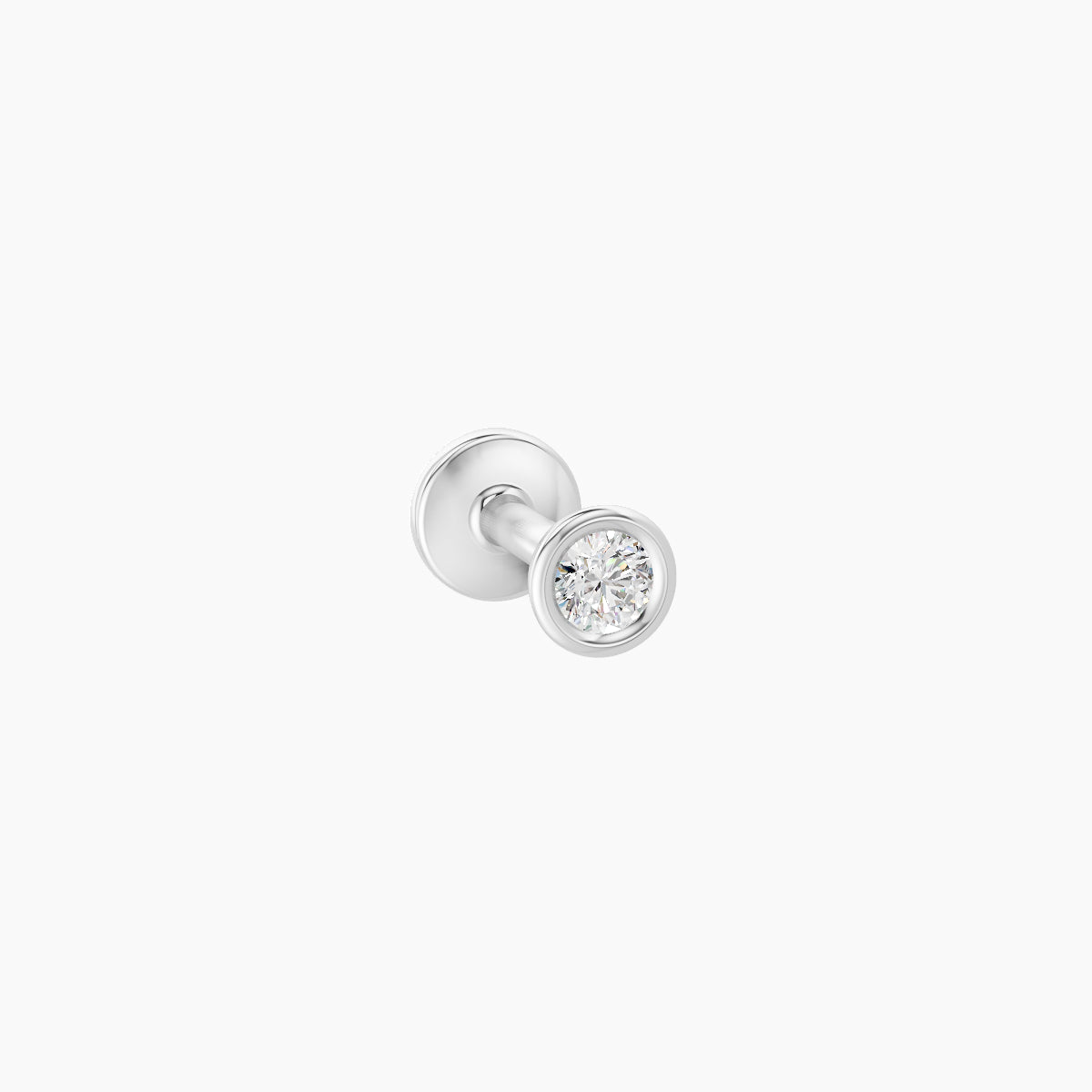 Eos | 18k White Gold 3 mm 5 mm Round Diamond Piercing