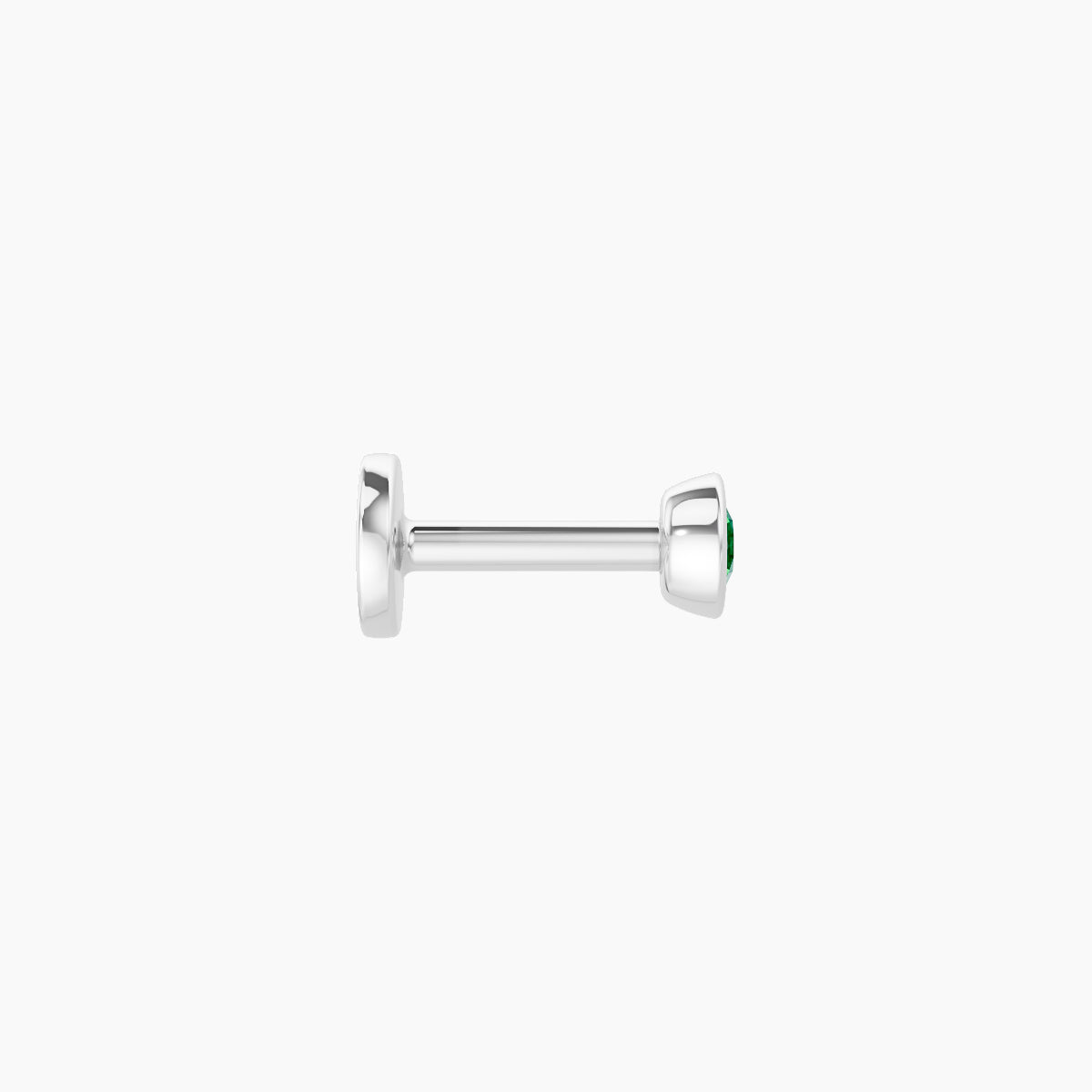 Eos | 18k White Gold 5 mm 3 mm Round Emerald Piercing