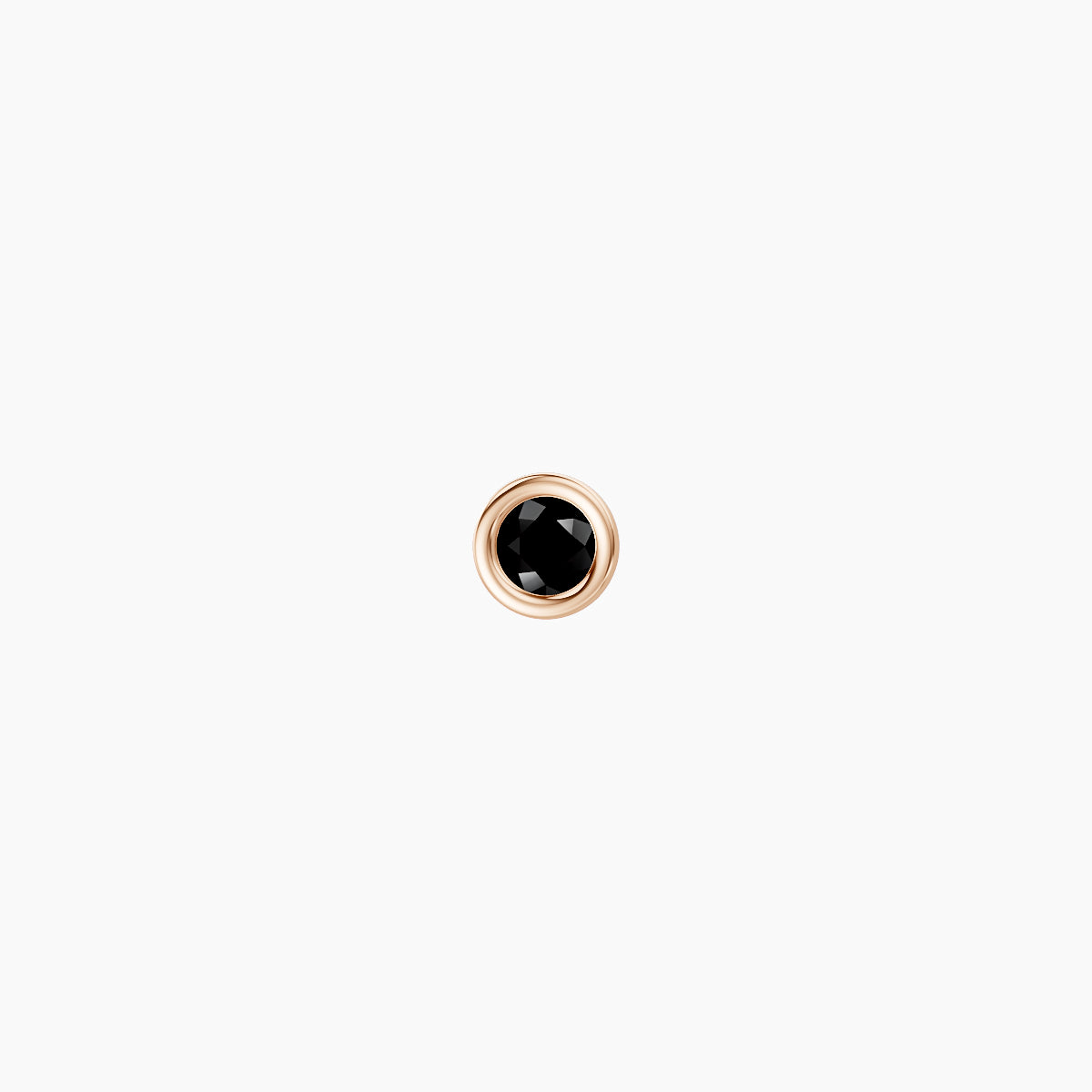 Eos | 18k Rose Gold 6.5 mm 3 mm Round Black Diamond Nose Piercing