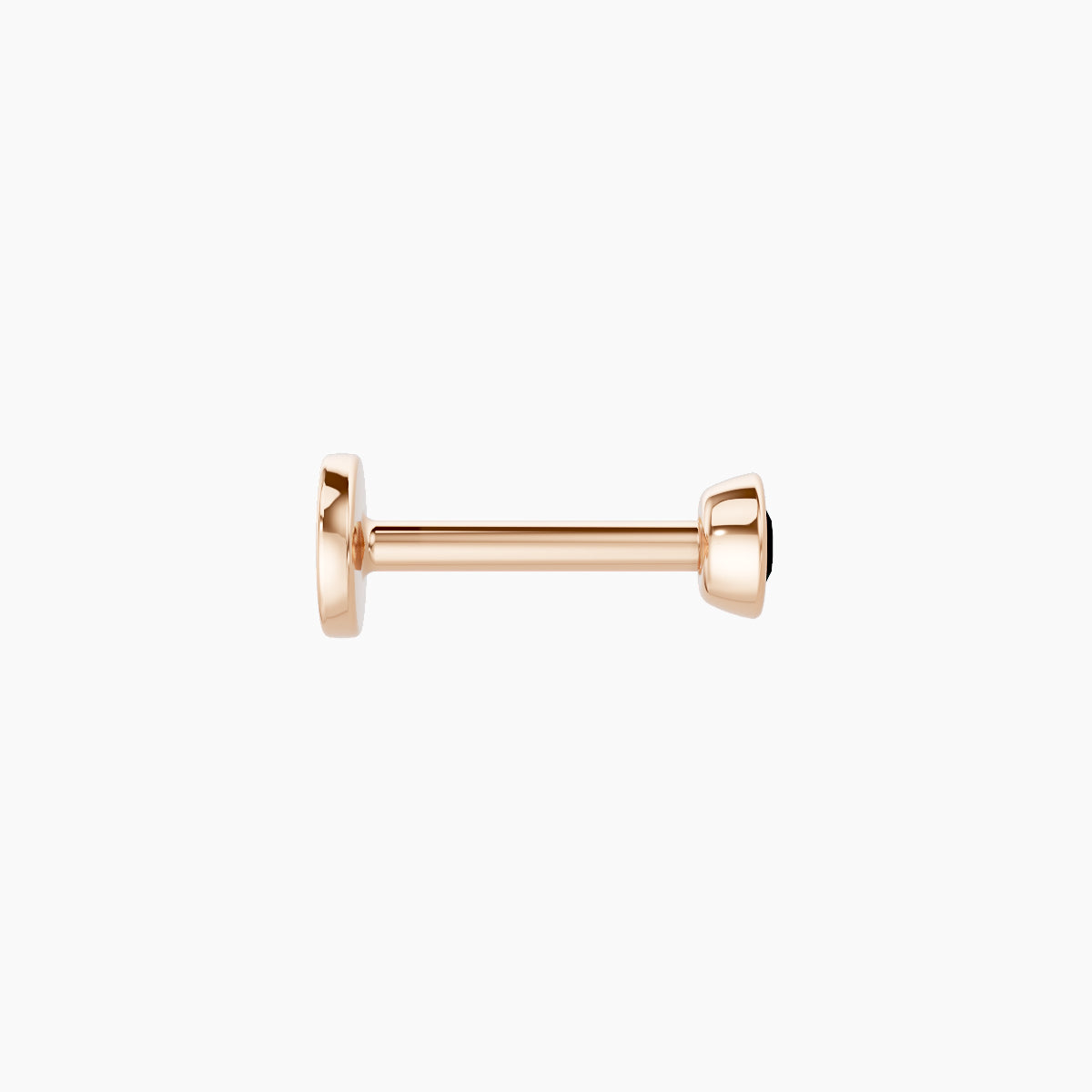 Eos | 18k Rose Gold 6.5 mm 3 mm Round Black Diamond Nose Piercing