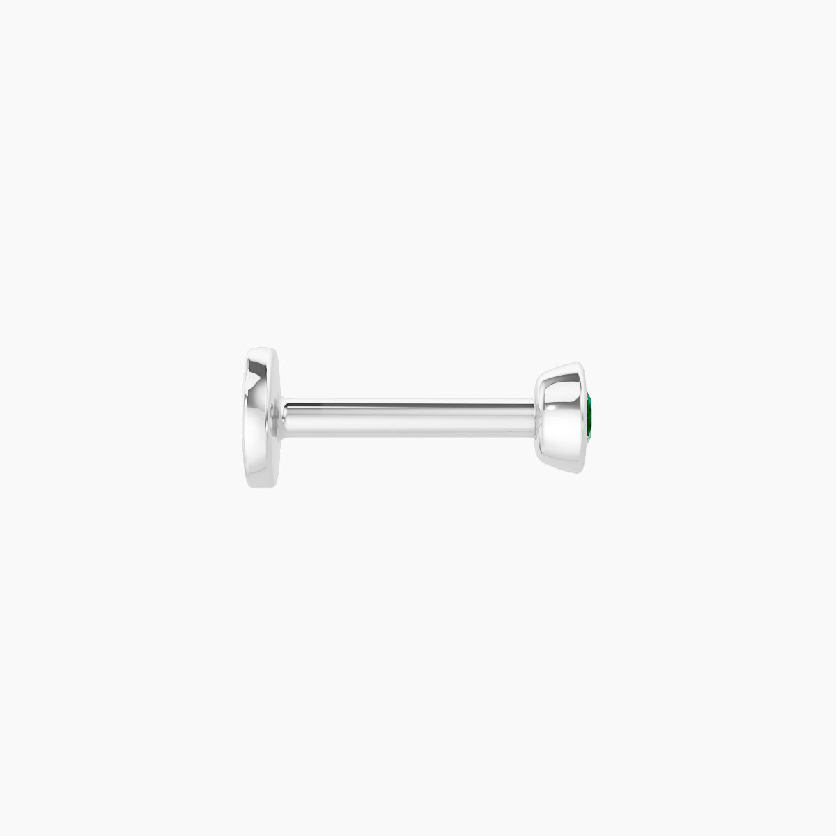 Eos | 18k White Gold 6.5 mm 3 mm Round Emerald Nose Piercing