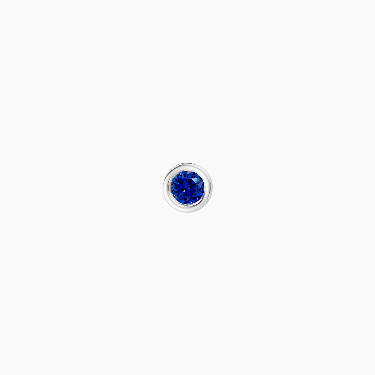 Eos | 18k White Gold 6.5 mm 3 mm Round Sapphire Nose Piercing