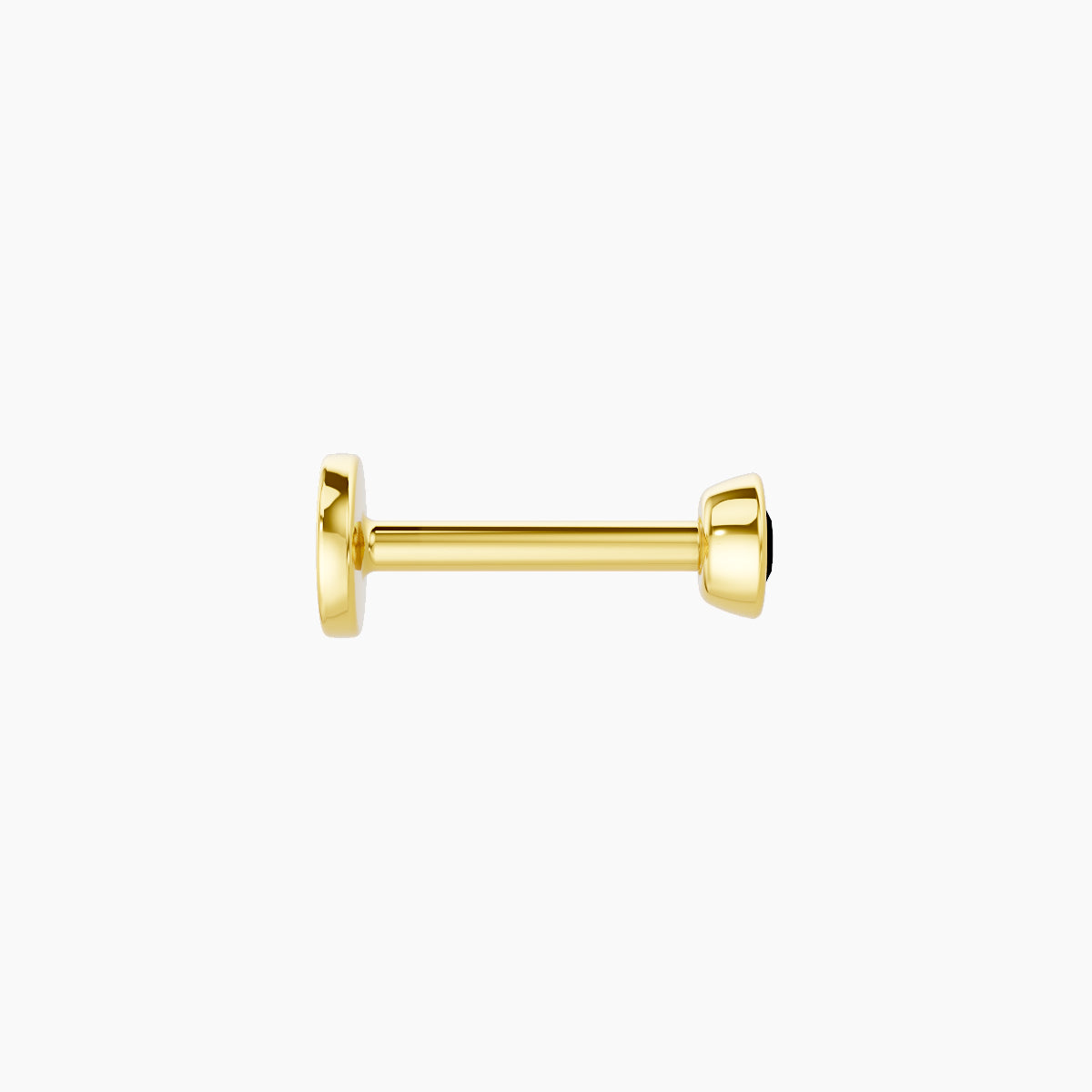 Eos | 18k Yellow Gold 6.5 mm 3 mm Round Black Diamond Nose Piercing