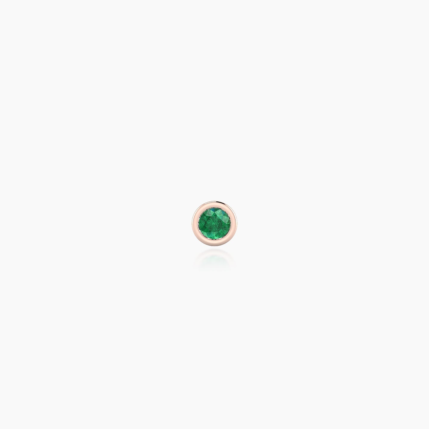 Eos | 18k Rose Gold 6.5 mm 3 mm Round Emerald Nose Piercing