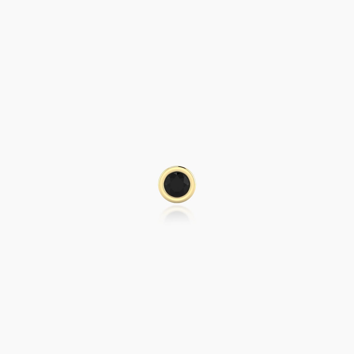 Eos | 18k Yellow Gold 6.5 mm 3 mm Round Black Diamond Nose Piercing