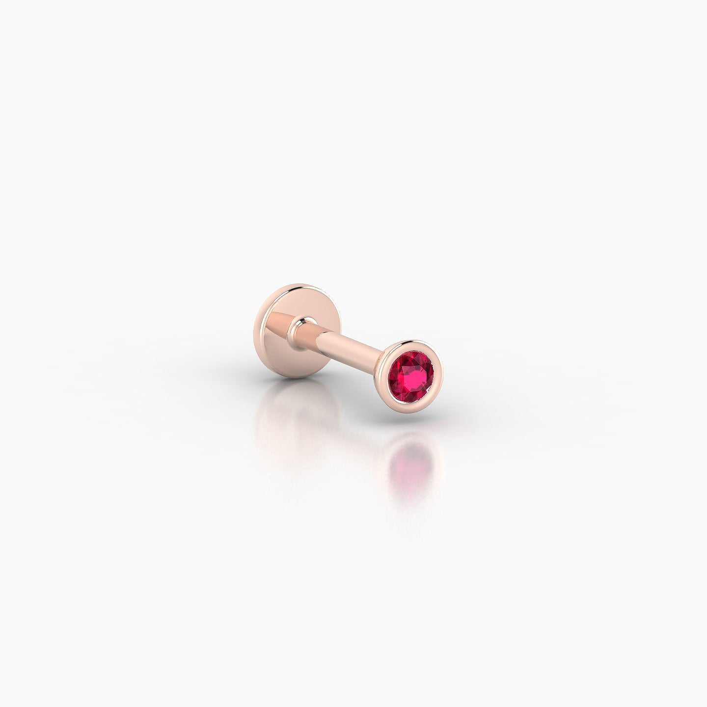 Eos | 18k Rose Gold 6.5 mm 3 mm Round Ruby Nose Piercing