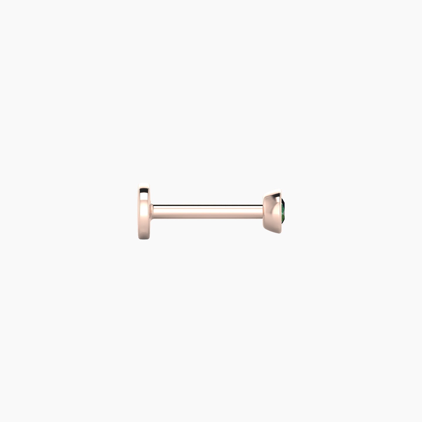 Eos | 18k Rose Gold 6.5 mm 3 mm Round Emerald Nose Piercing