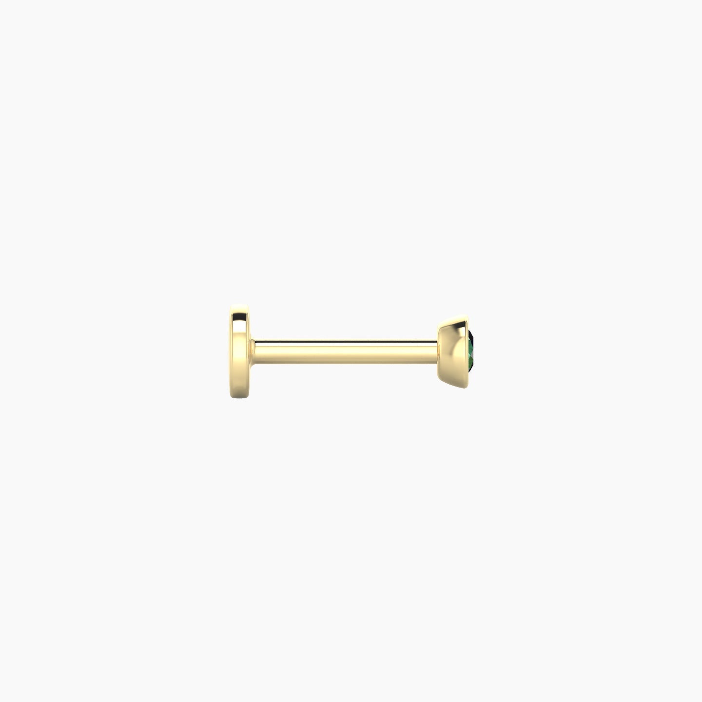 Eos | 18k Yellow Gold 6.5 mm 3 mm Round Emerald Nose Piercing