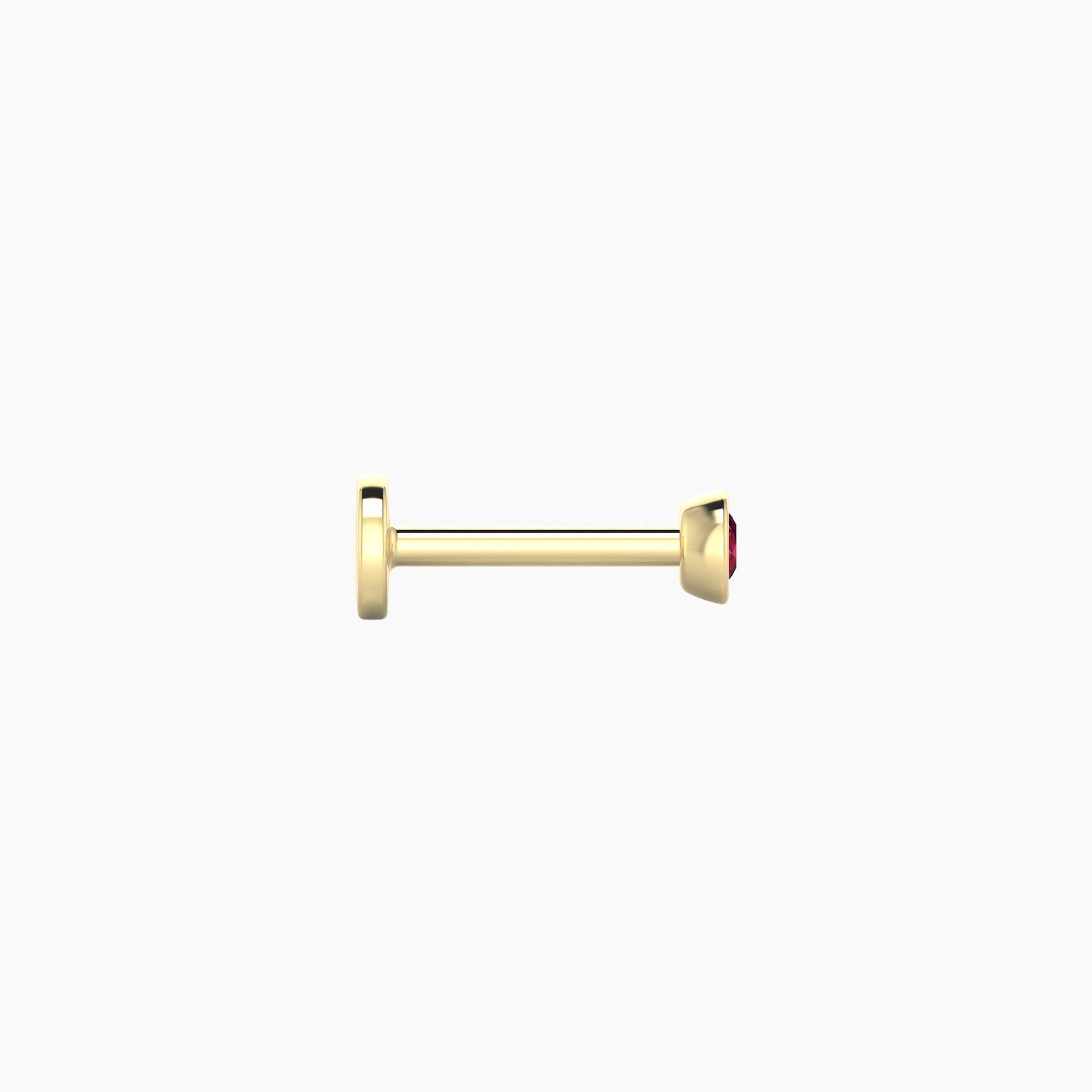 Eos | 18k Yellow Gold 6.5 mm 3 mm Round Ruby Nose Piercing