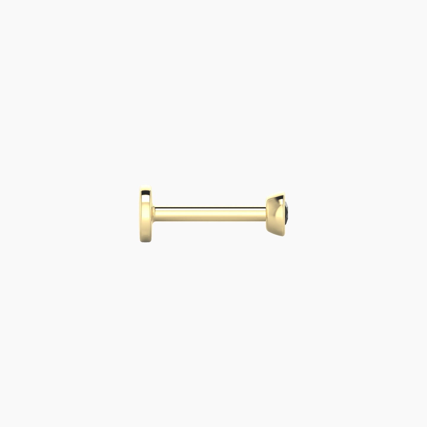 Eos | 18k Yellow Gold 6.5 mm 3 mm Round Black Diamond Piercing