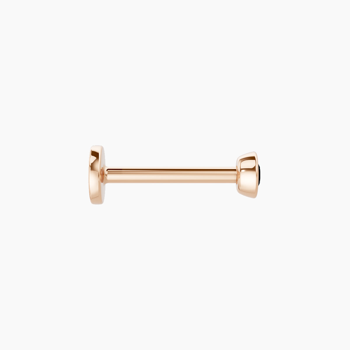 Eos | 18k Rose Gold 8 mm 3 mm Round Black Diamond Nose Piercing