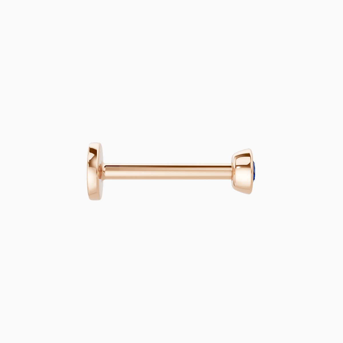 Eos | 18k Rose Gold 8 mm 3 mm Round Sapphire Nose Piercing