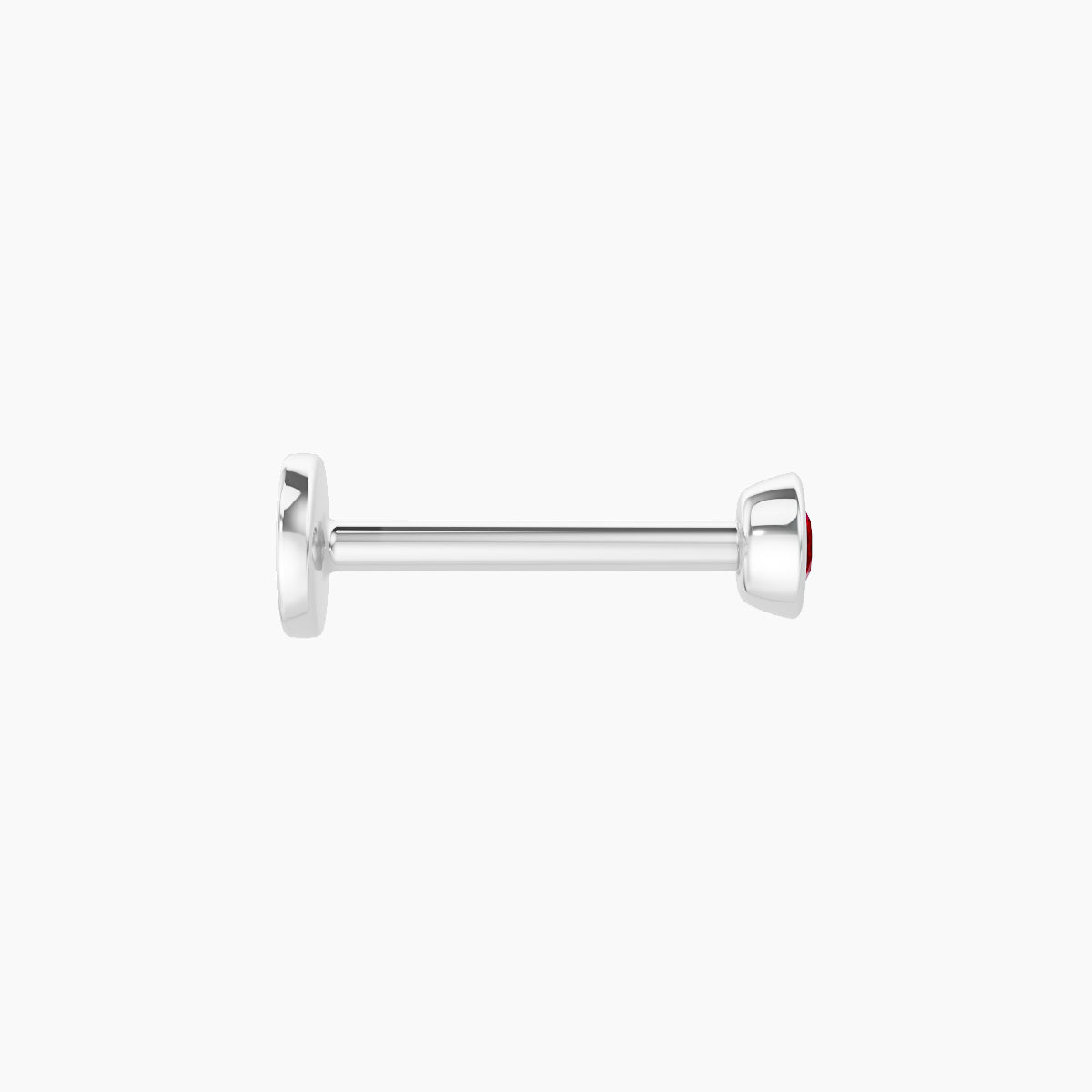 Eos | 18k White Gold 8 mm 3 mm Round Ruby Nose Piercing