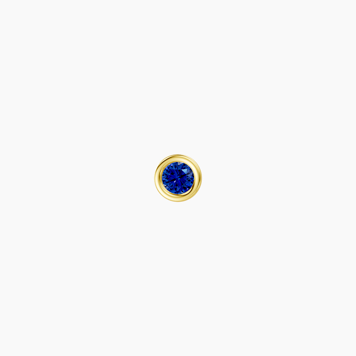 Eos | 18k Yellow Gold 8 mm 3 mm Round Sapphire Nose Piercing
