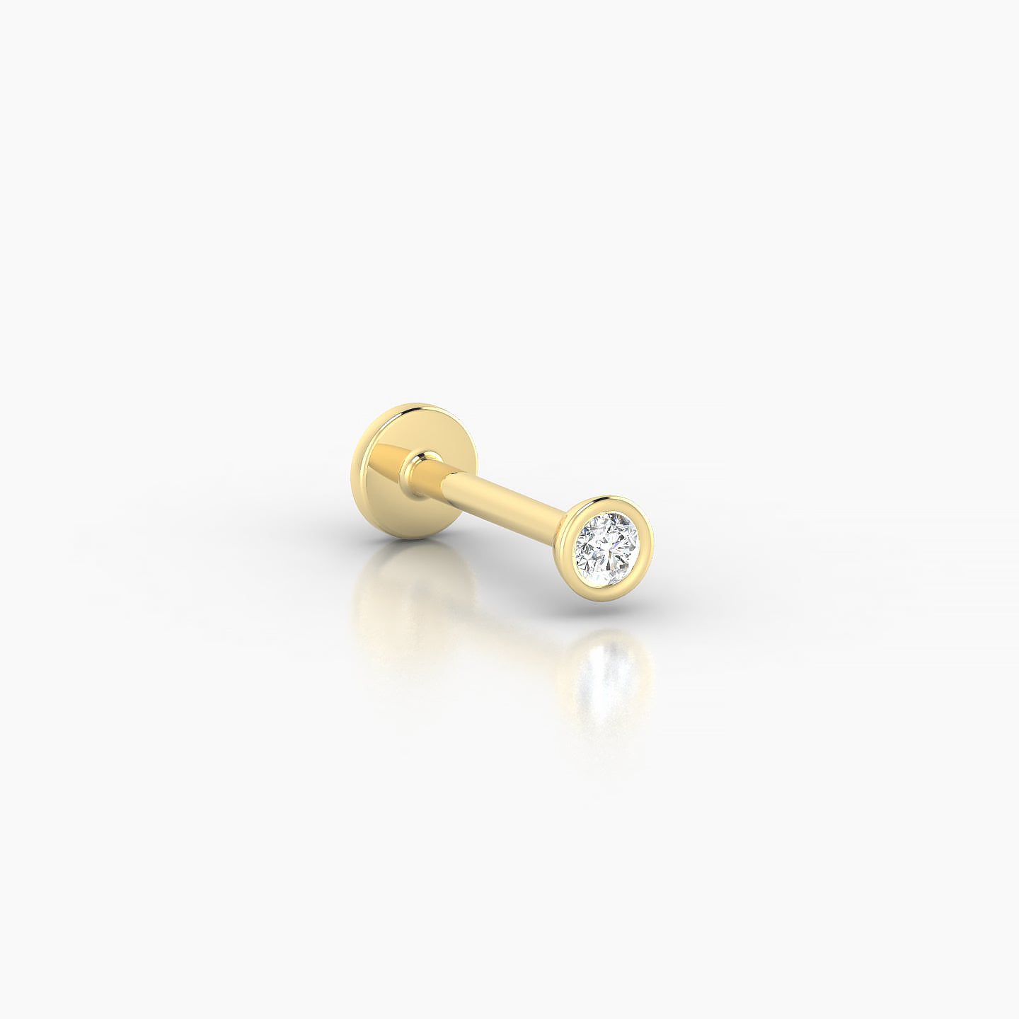 Eos | 18k Yellow Gold 3 mm 8 mm Round Diamond Nose Piercing