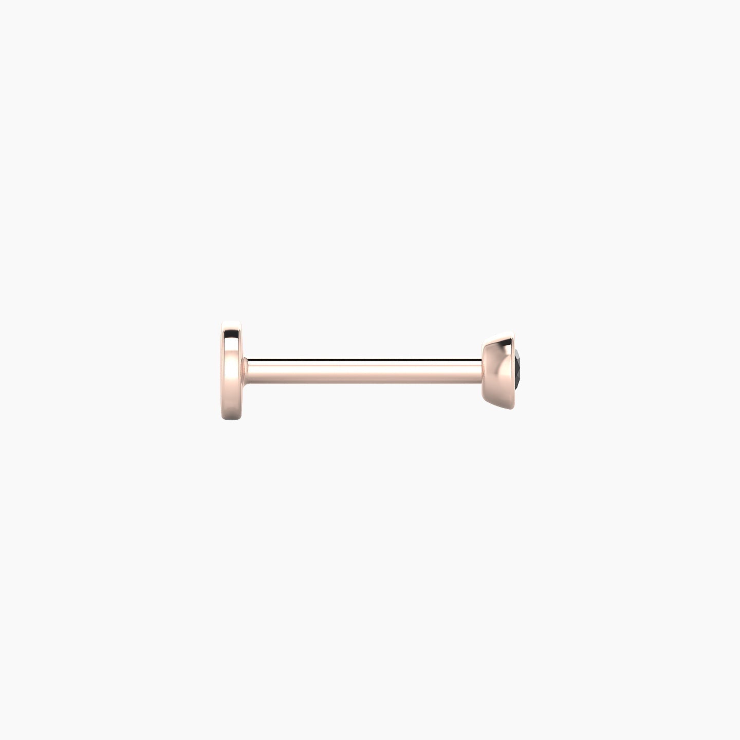 Eos | 18k Rose Gold 8 mm 3 mm Round Black Diamond Nose Piercing