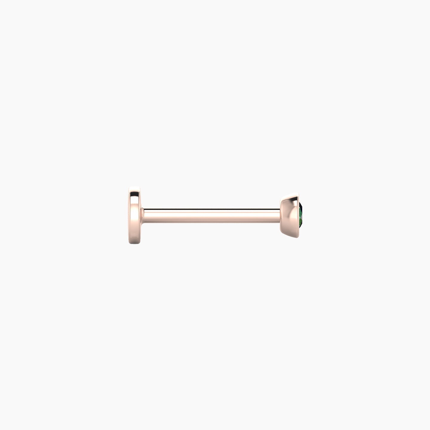 Eos | 18k Rose Gold 8 mm 3 mm Round Emerald Nose Piercing