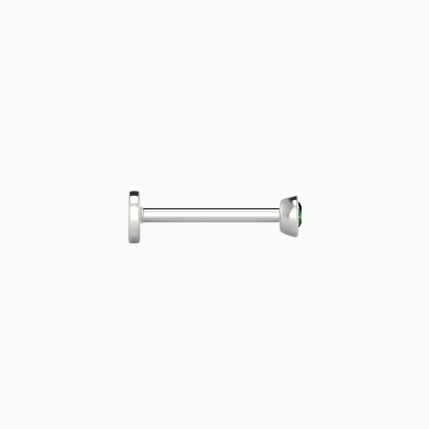 Eos | 18k White Gold 8 mm 3 mm Round Emerald Nose Piercing