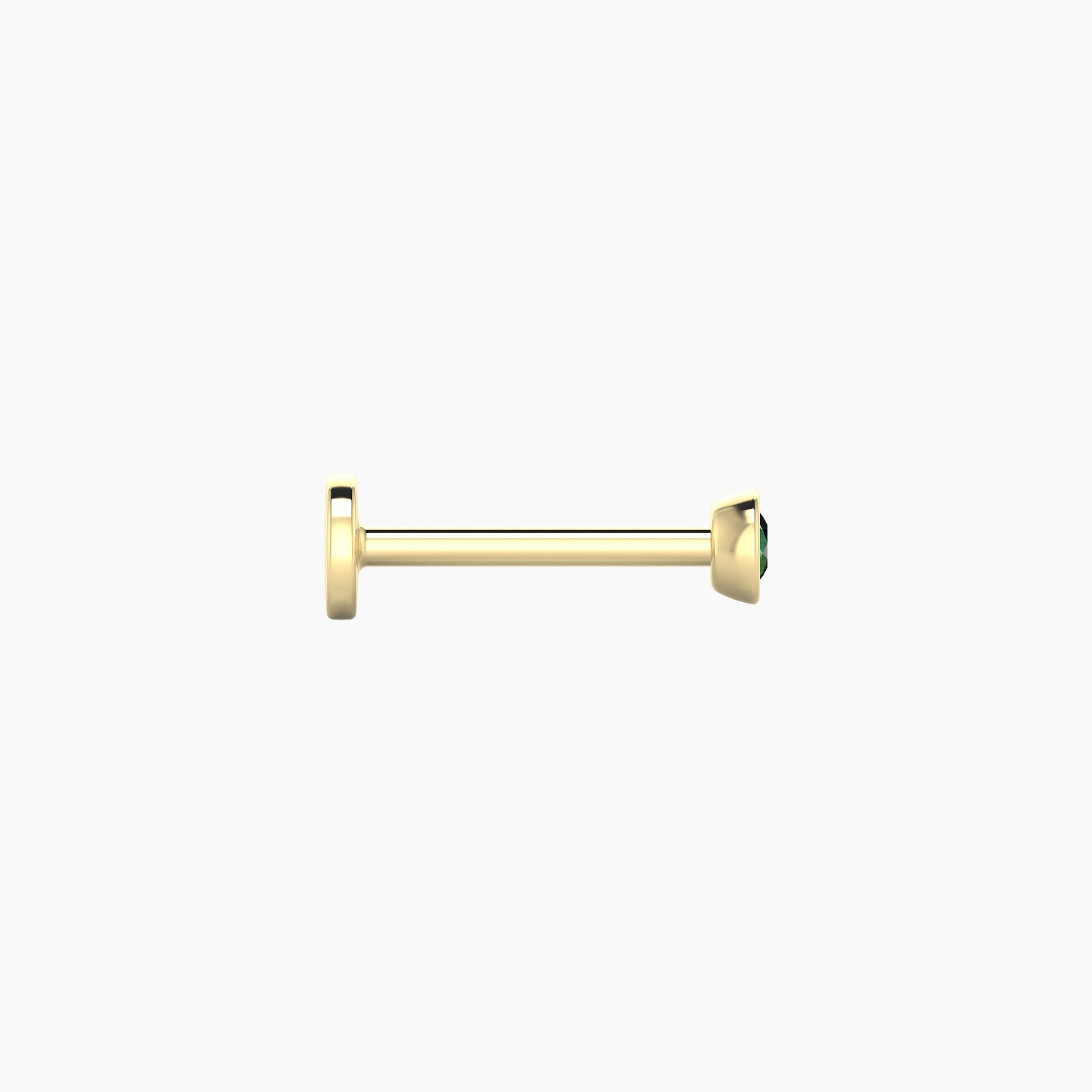 Eos | 18k Yellow Gold 8 mm 3 mm Round Emerald Nose Piercing
